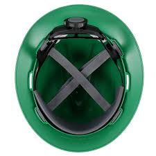 Msa Full Brim V-Gard Helmet With Fas-Trac Ratchet Susp, Green
