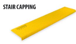 SAFEMATE CUSTOM STAIR CAPPING 420X90X10( MM) IYMS INDUSTRIAL GALV'D MS, SAFETY YELLOW