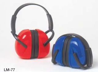 HOWARD LEIGHT LM-77 FOLDING TYPE HEARING PROTECTION EARMUFF, RED NRR 28DB EAR DEFENDERS