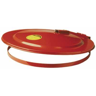 JUSTRITE DRUM COVER WITH FUSIBLE LINK FOR 30 GALLON DRUM, SELF-CLOSE, STEEL, RED - #26730