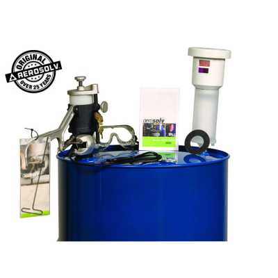 JUSTRITE AEROSOLV® SUPER SYSTEM WITH COUNTER FOR RECYCLING AEROSOL CANS, PADLOCK/KEY, FILTER, WIRE, AND GOGGLES