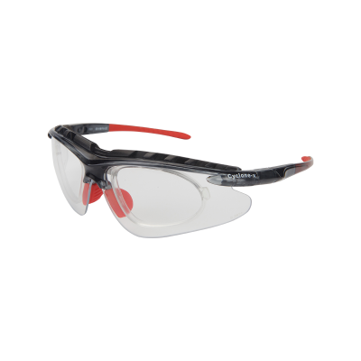SWORKE CYCLONE-X SAFETY RATED SPORTS SUNGLASSES, TRANSLUCENT GREY AND CLEAR HARD COAT ANTIFOG LENS