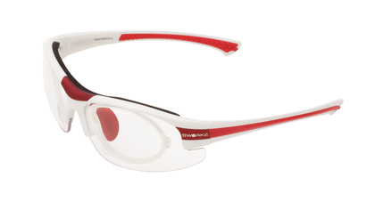 SWORKE FUSCA SAFETY RATED SPORTS SUNGLASSES, WHITE FRAME AND CLEAR HARD COAT ANTIFOG LENS