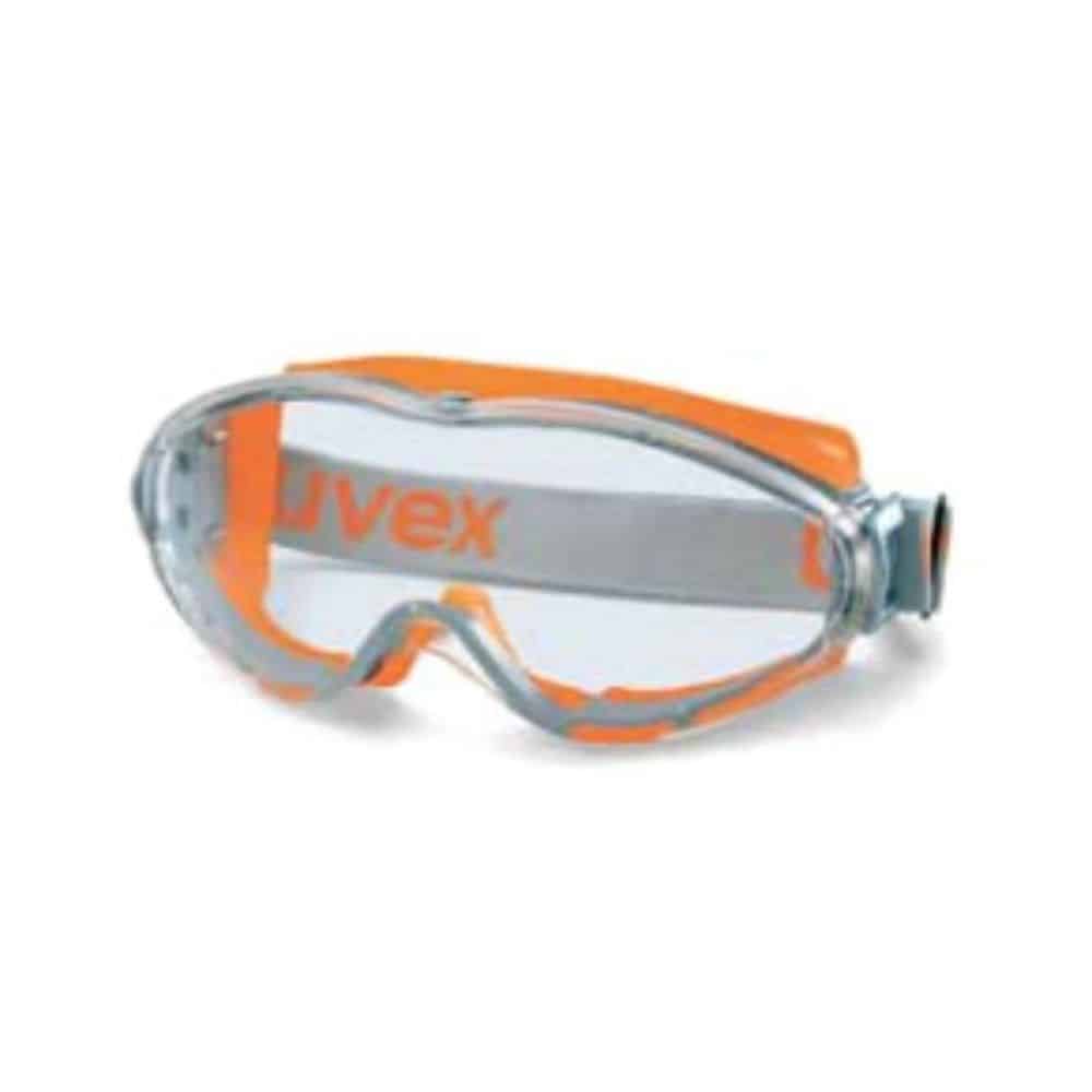 Uvex Ultrasonic Safety Goggles,  Orange/Grey Frame With Clear Lens