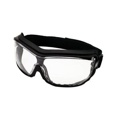 Workgard E3070 Safety Goggles , Black Frame, Clear Anti-Fog Lens With Black Non-Woven Strap