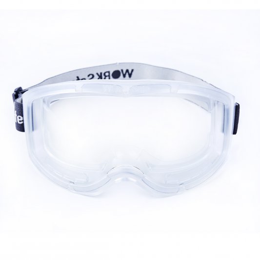 Worksafe Stinger Acetate Safety Goggles, Translucent Clear Frame, Clear Anti-Fog Lens With Woven Strap