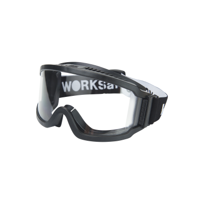WORKSAFE VANTAGE GOGGLE, BLACK FRAME, CLEAR ANTI-FOG LENS WITH WOVEN STRAP