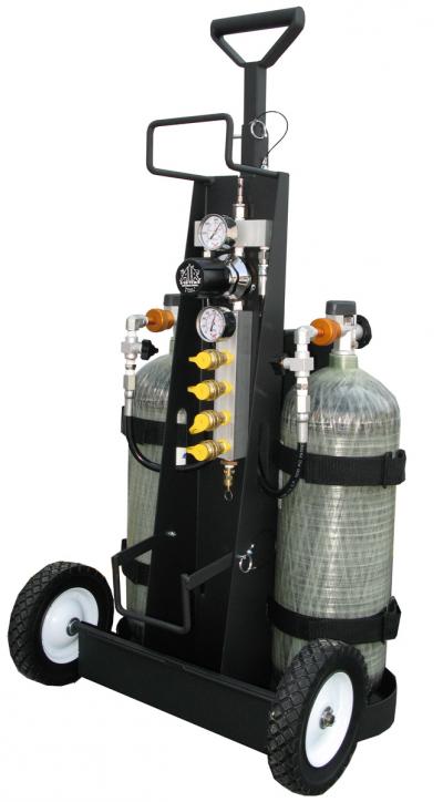 Air Systems Multi-Pak 2-Cylinder Air Cart, 4500Psi, Cga-347 (No Cylinders) With The Din 300 Connection