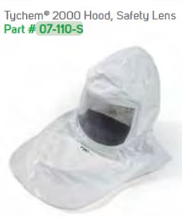 RPB T100 TYCHEM 2000 HOOD WITH SAFETY LENS