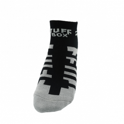 Worksafe Tuffsox Coolmax®️ & Lycra®️ Black/Grey Ankle Socks