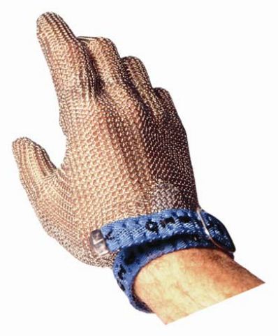 Honeywell Chainmail Gloves Reversible 5-Finger Chainex 2000 Gloves With Textile Strap And Press Stud Fastening Size: 4