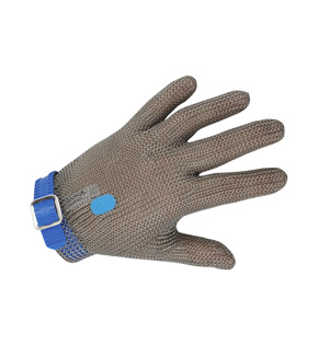 HONEYWELL CHAINEXTRA CHAINMAIL GLOVES WITH REMOVABLE PLASTIC STRAP AND PRESS-STUD FASTENING, REVERSIBLE. SIZE 1
