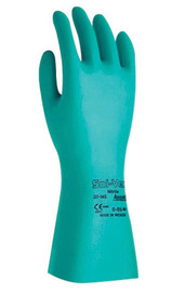 ANSELL EDMONT SOLVEX UNSUPPORTED NITRILE CHEMICAL RESISTANT GLOVES 15MIL, 13", STRAIGHT CUFF S10