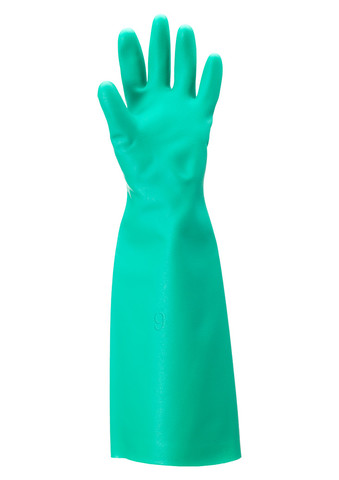 Ansell Edmont Solvex Unsupported Nitrile Chemical Resistant Gloves 22Mil,18", Straight Cuff S8