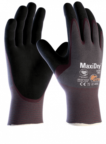 ATG MAXIDRY SAFETY GLOVES CUT LEVEL A, KNITWRIST PALM COATED, SIZE 10