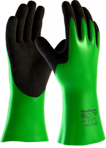 Atg Maxichem Safety Gloves Cut Level A, Gauntlet 35Cm Size 9
