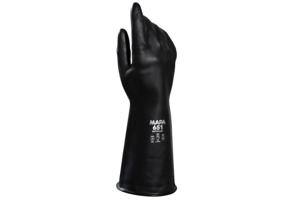 Mapa Butoflex 651 Butyl Chemical Resistant Gloves, Size 8