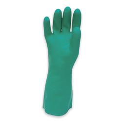 NORTH NITRILE CHEMICAL RESISTANT GLOVES, 15MIL, 13" LENGTH, SATINIZED INTERIOR, GREEN