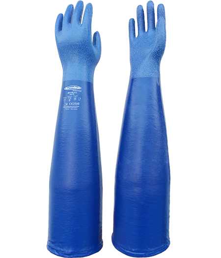 SUMIRUBBER NITRILE FULL COATED GLOVES WITH EXTRA LONG SLEEVE 65CM, INTERLOCK COTTON SIZE 10