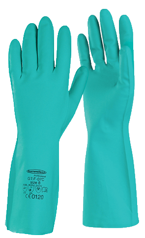 Sumirubber Un-Line Nitrile Chemical Resistant Gloves S9, Pebble Grip (120Prs/Cse)
