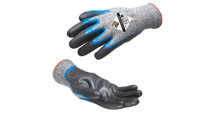 Tilsatec Cut Level 5 Grip Nitrile, Double Palm Dipped Glove, Size 9