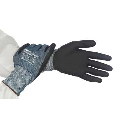 Worksafe N550 Nitrile Microfoam Nylon Liner Safety Gloves, Cut Level D, Size 9