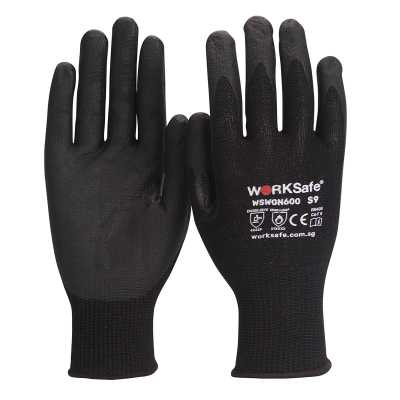 WORKSAFE N600 NITRILE MICROFOAM PALM COATED SAFETY GLOVES, CUT LEVEL F, SIZE 8