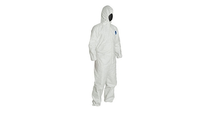 DUPONT TYVEK 400 HOODED COVERALL, TY198SWH, WHITE, SIZE L, 100PCS/CTN (PN-TYVCHF5SWHLG0100A0, D-CODE D13674444)