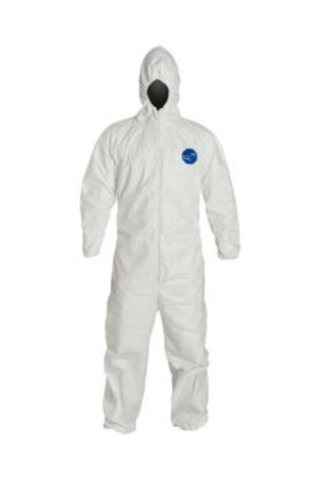 Dupont Tyvek 400 Hooded Coverall, Ty127Swh, White, Size M, 25 pieces per carton