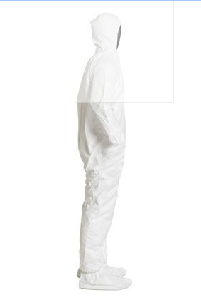 Dupont™ Tyvek® Isoclean® Ic105 Coverall With Attached Hood And Shoe Cover, Size Xl, 25Pcs/Ctn (Pn-Ic105Swhxl002500, D-Coded14247948)