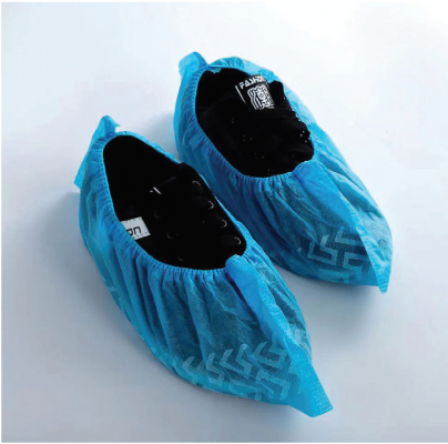 Disposable 30Gsm Pp Non-Woven Shoe Cover, 15X40Cm, Blue Colour, Anti Skid (100Pcs/20Pkts/Ctn)