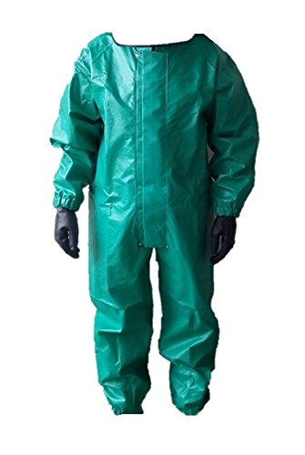 Respirex Cowl One Pc Suit In Green C2 Pvc, Fully Elasticated Hood, Size L
