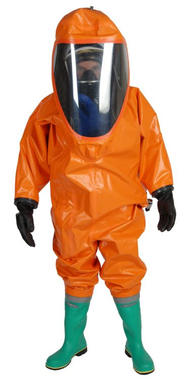 RESPIREX GTB REUSABLE GAS TIGHT SUIT IN RXCL158 VITON SIZE M, C/W GLOVE SIZE 10 & BOOTS SIZE 10