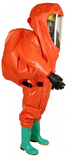 Respirex Gtb Reusable Vbv Gas Tight Suit Type 1/Level A, Fully Encapsulated, C/W Hazmat Boots N Bsp Fittings, Size M