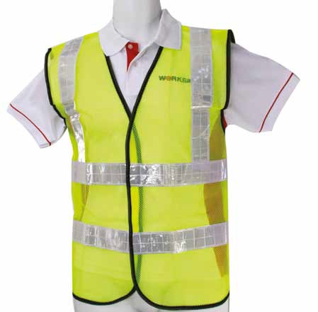 Workgard Safety Vest, Lime Green With Reflective Strip
