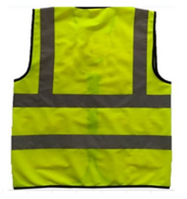 Workgard® Safety Vest, Yellow With Reflective Strip, Zipper, Pockets, Size M