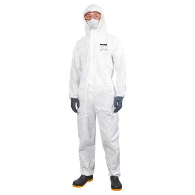 Worksafe Chempro 1800 Chemical Resistant Coverall With Hood, White, Size Xxl