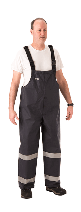 Nasco Petrostorm Multi-Hazard Outerwear, Bib Trouser With Reflective, Navy Blue, Size L