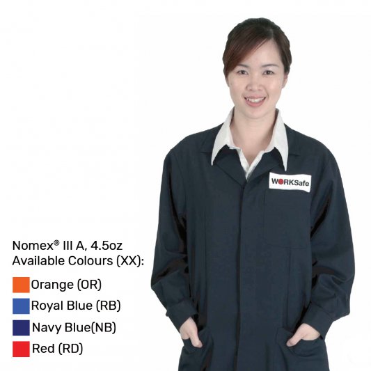 Worksafe Fr Royal Blue Labcoat In Dupont Nomex Soft Iii A 4.5Oz Size Xs