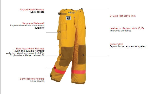 Honeywell Morning Pride Ve Turnout Gear, Pant, Size : L