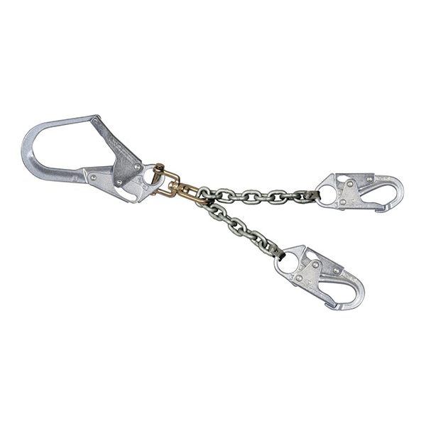 Miller Rebar Chain Assembly With Locking Rebar Hook, Attached Swivel And Two Locking Snap Hooks
