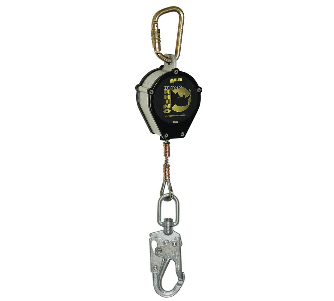 Miller Black Rhino Srl S/S Swivel & Rebar Locking Snap Hook, Locking, Swivel Snap Hook W/Load Indicator
