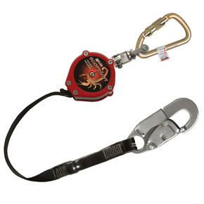 Miller Scorpion Personal Fall Limiter With Steel Twist-Lock Carabiner And Locking Snap Hook At Lanyard End