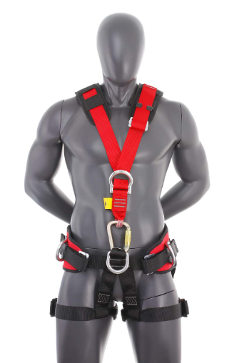 Protekt Safety Harness With Front And Dorsal Anchorage Points And Work Positioning Belt, Yellow