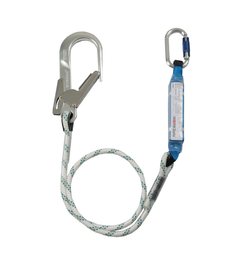 Worksafe® Energy Absorber With Kernmantle Safety Lanyard, Fitted With Al Scaffold Hook W/O Carabiner