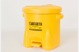 Eagle 10 Gal Poly Oily Waste Can, Yellow