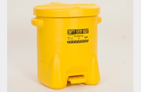 Eagle 14 Gal Poly Oily Waste Can, Yellow