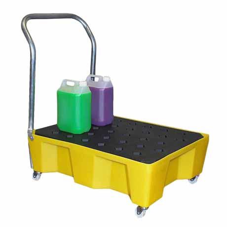 Romold Spill Tray Wheels, Handle & Grid, General Purpose, 66Ltr Bund, Yellow