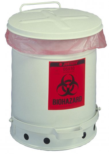 Justrite 6 Gal Biohazard Waste Can Red