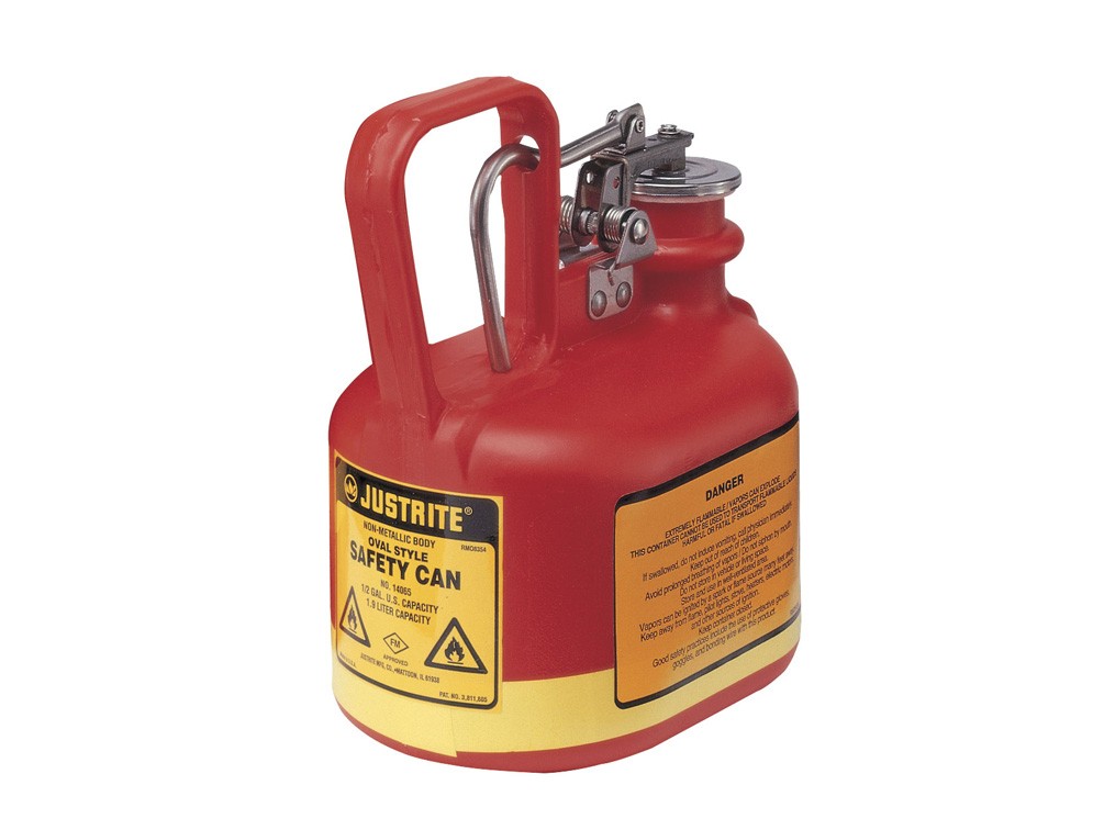 Justrite 1/2 Gal Oval Pe Safety Can